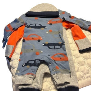 Carter’s baby boy one piece outfit with hat size 3 months NWT